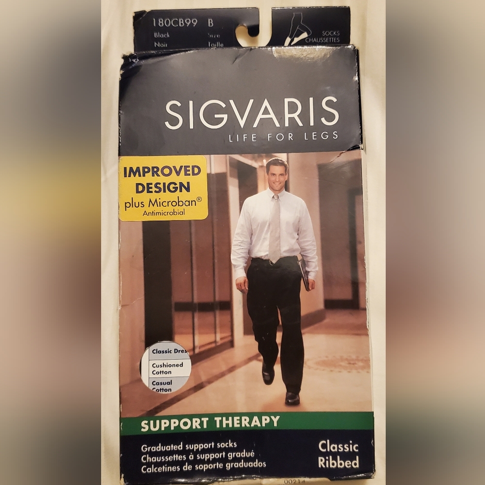 NWOT Sigvaris Black Graduated SupportTherapy Socks